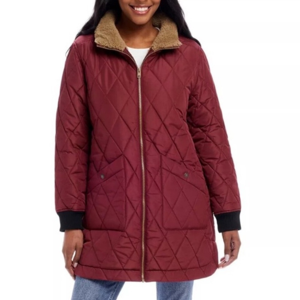 Weatherproof Vintage Women's Quilted Jacket with Faux Fur Allover Lining NWT XL